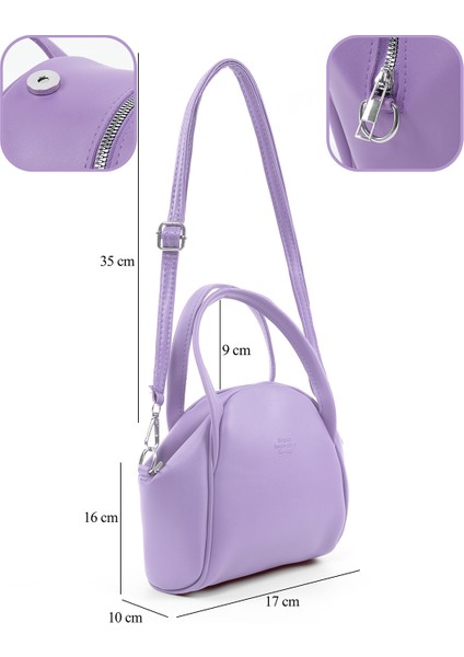 Lila SHK132 Suni Deri, Fermuarlı Tek Bölmeli, Çıtçıt Detaylı ,el, Kol ve Omuz Çantası fırsatları