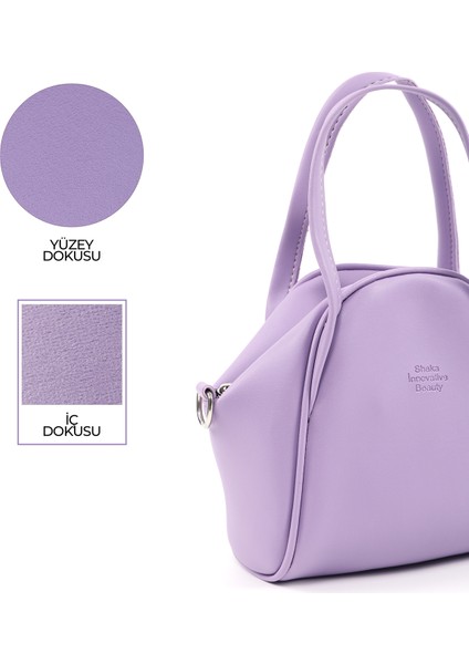 Lila SHK132 Suni Deri, Fermuarlı Tek Bölmeli, Çıtçıt Detaylı ,el, Kol ve Omuz Çantası indirimleri