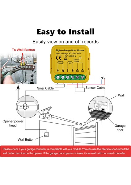Tuya Zigbee Garaj Kapısı Açma Kontrol Cihazı Akıllı Anahtar Modülü Alexa Google Home Için Sesli Uzaktan Kumanda Desteği (Yurt Dışından) modelleri