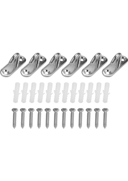 6'lı Paket Paslanmaz Çelik Tavan Kancaları M5 Oval Açık Kancalar Ped Göz Plakası Ankraj Vidası Bitki Sepeti Için Duvara Monte Kanca (Yurt Dışından) fiyatları