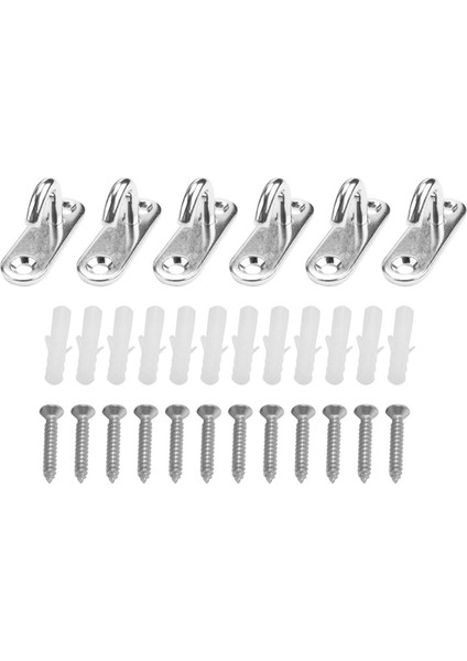 6'lı Paket Paslanmaz Çelik Tavan Kancaları M5 Oval Açık Kancalar Ped Göz Plakası Ankraj Vidası Bitki Sepeti Için Duvara Monte Kanca (Yurt Dışından) modelleri