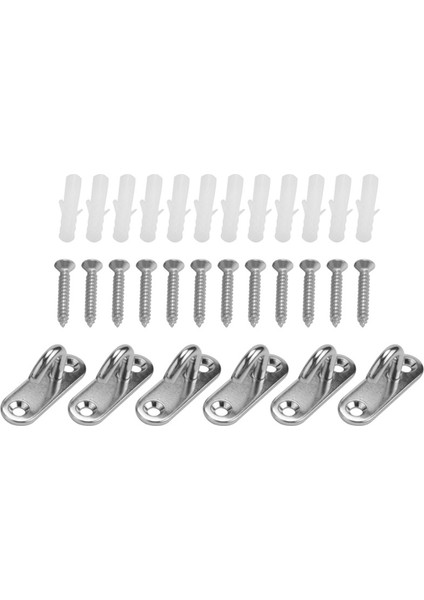 6'lı Paket Paslanmaz Çelik Tavan Kancaları M5 Oval Açık Kancalar Ped Göz Plakası Ankraj Vidası Bitki Sepeti Için Duvara Monte Kanca (Yurt Dışından) fırsatları