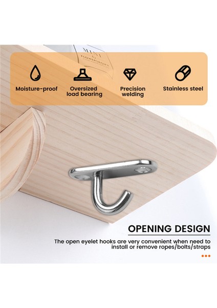 6'lı Paket Paslanmaz Çelik Tavan Kancaları M5 Oval Açık Kancalar Ped Göz Plakası Ankraj Vidası Bitki Sepeti Için Duvara Monte Kanca (Yurt Dışından) indirimleri