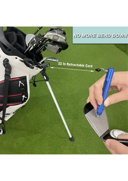 Golf Sopası Oluk Bileyici 3'ü 1 Arada Golf Sopası Temizleme Aleti, Değiştirilebilir Başlıklar ve Geri Çekilebilir Karabina ile (Yurt Dışından) indirimleri