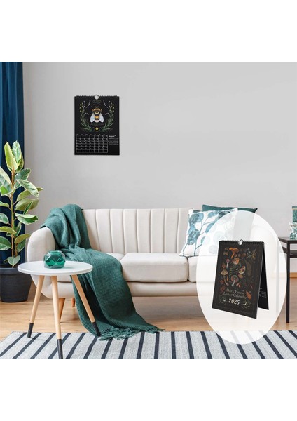 Karanlık Orman Ay Takvimi 2025 Resimli Duvar Sarkıtı Ofis Ev Sanatı Ay Takvimi Hediye Dekoru (Yurt Dışından) indirimleri