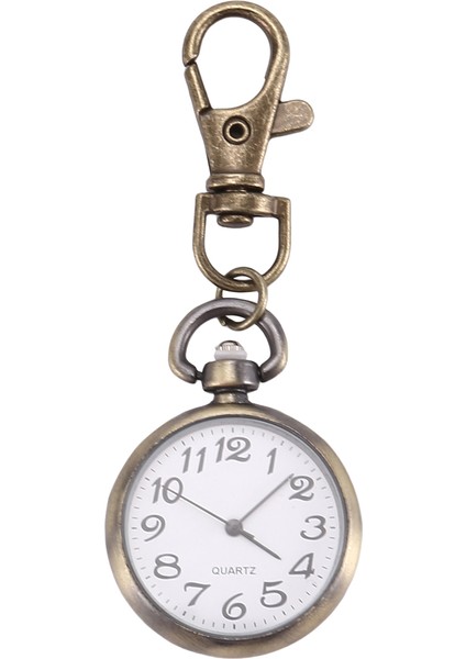 Bronz Renkli Yuvarlak Kolye Kuvars Saat Cep Anahtarlık Bayan Çocuk Saat Hediye Saat Noel Hediyesi (Yurt Dışından)
