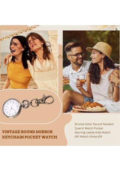 Bronz Renkli Yuvarlak Kolye Kuvars Saat Cep Anahtarlık Bayan Çocuk Saat Hediye Saat Noel Hediyesi (Yurt Dışından) fırsatları