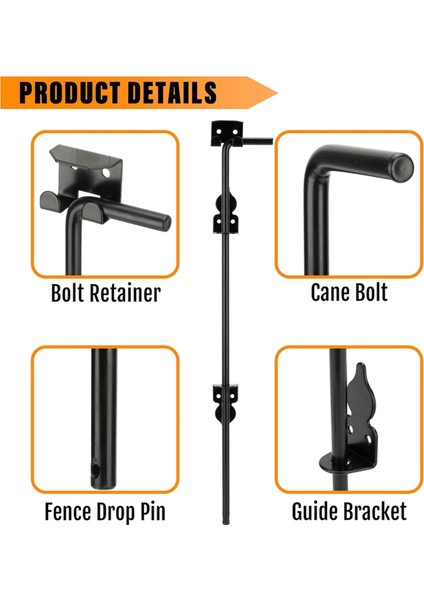 Ağır Hizmet Tipi Kapı Mandalı Taşınabilir Baston Cıvatalı Kapı Mandalı Kilidi Kapı Durdurucu Donanımı Tek Açık Kapı Kapısı Ahşap Çit (Yurt Dışından) fiyatları