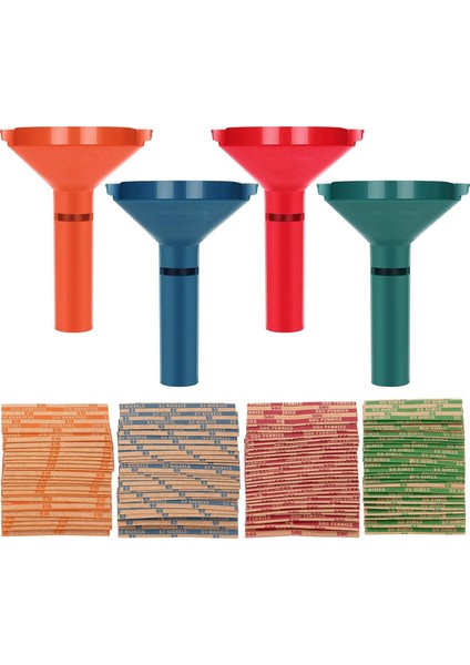 Madeni Para Ayırıcı Tüpler 4'lü Set Madeni Para Ambalajlı Çeşitli 100 Parça Çeyrek, On Sent, Nikel ve Peni Için (Yurt Dışından)