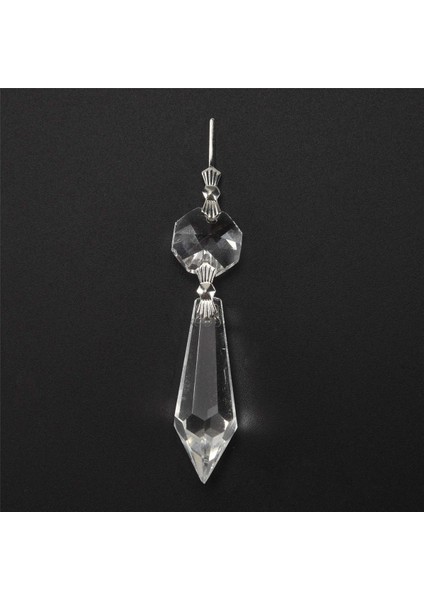 24 Parça Avize Kristal Prizma Kolye Seti 38 mm Şeffaf Damla Buz Sarkıtı Avize Kristalleri Parça Yedek Kristalleri (Yurt Dışından)