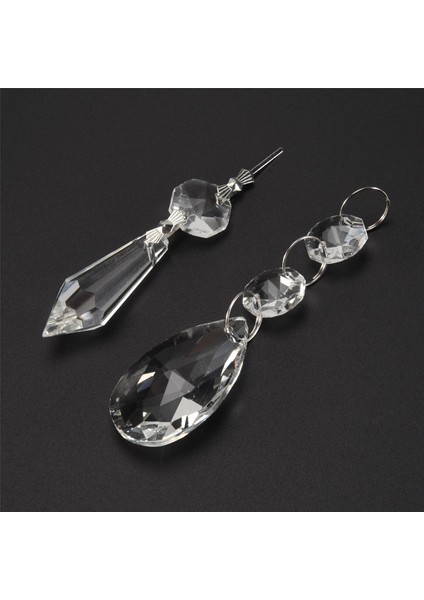 24 Parça Avize Kristal Prizma Kolye Seti 38 mm Şeffaf Damla Buz Sarkıtı Avize Kristalleri Parça Yedek Kristalleri (Yurt Dışından) fiyatları