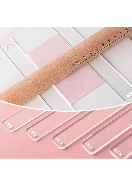 Çift Kil Oklava Kılavuzları 2/3/4/5/6 mm Hamur Kalınlığı Için Polimer Kil Kalınlık Cetveli Kil Merdane Aletleri (Yurt Dışından) fiyatları