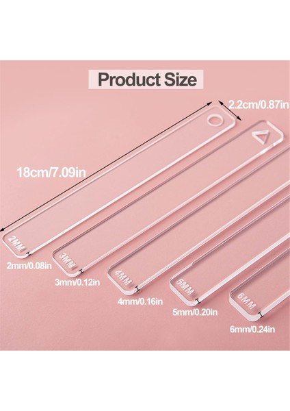 Çift Kil Oklava Kılavuzları 2/3/4/5/6 mm Hamur Kalınlığı Için Polimer Kil Kalınlık Cetveli Kil Merdane Aletleri (Yurt Dışından) modelleri