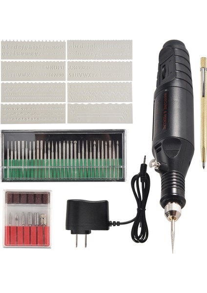 Elektrikli Gravür Kalemi, Metal, Cam Taşlar, Seramik, Plastik, Ahşap Takılar Için Parlatma Başlığı, Çizici, Aşındırıcı ve Şablonlar ile Gravür Alet Seti (Yurt Dışından)