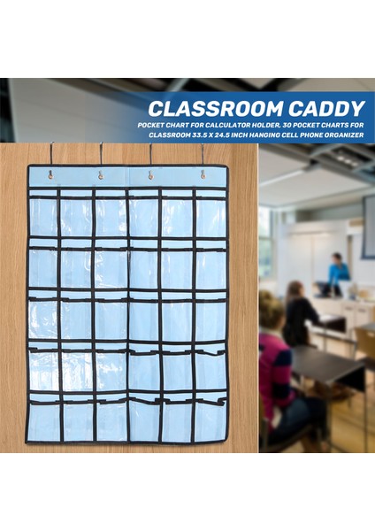 Hesap Makinesi Tutucu Için Cep Tablosu, Sınıf Için 30 Cep Tablosu 33,5 x 24,5 Inç Askılı Cep Telefonu Düzenleyici (Yurt Dışından) indirimleri