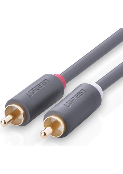 2 RCA - 2 RCA Ses Kablosu, 5 m, Antrasit, 10520