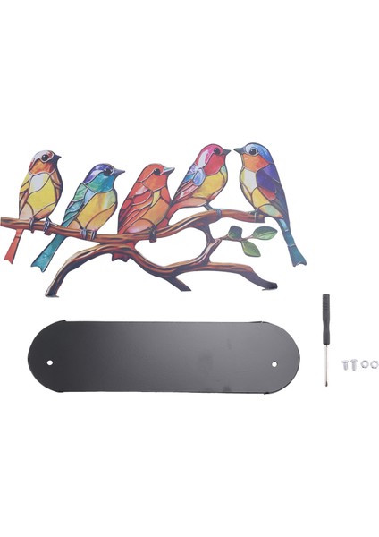 Dal Üzerindeki Vitray Kuşlar Masaüstü Süsleri, Çift Taraflı Çok Renkli Stil Kuş Renkleri Süsleri, D (Yurt Dışından) fiyatları