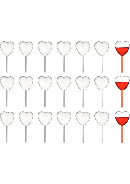 100 Parça Kağıt Kek ve Reçel Damlalık Dekorasyon Seti, Plastik Göz Damlalığı, Tatlı Pipeti (Kalp Şeklinde) (Yurt Dışından)