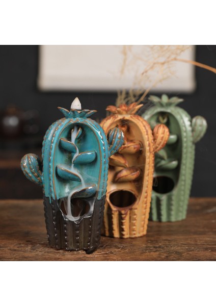 Geri Akış Tütsü Brülör Tütsü Brülör Kaktüs Geri Akış Tütsü Brülör Tütsü Seramik El Sanatları Süsler Kahverengimsi Sarı (Yurt Dışından) fiyatları