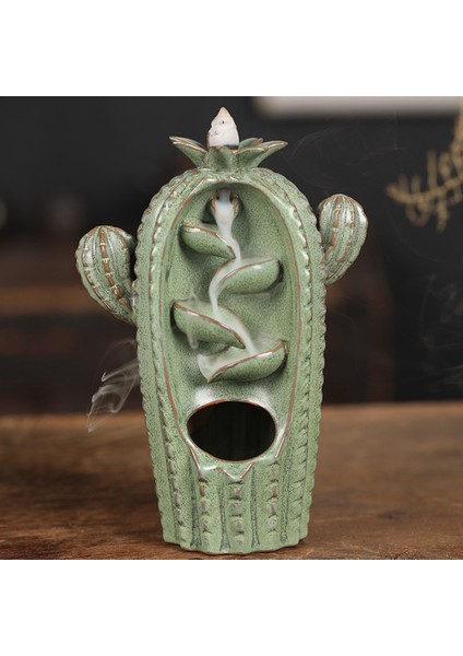 Geri Akış Tütsü Brülör Tütsü Brülör Kaktüs Geri Akış Tütsü Brülör Tütsü Seramik El Sanatları Süsler Kahverengimsi Sarı (Yurt Dışından) modelleri