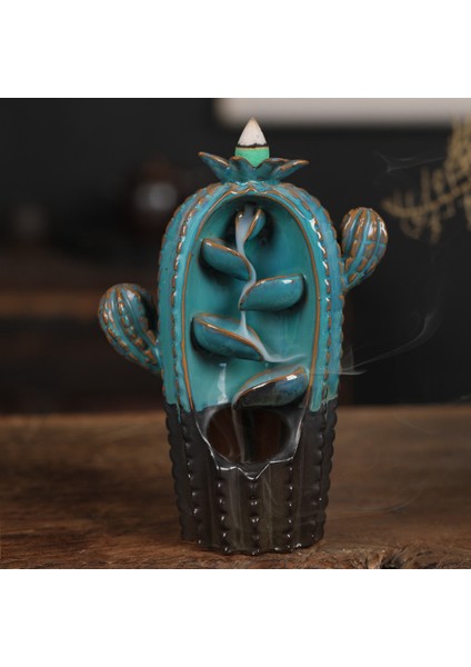 Geri Akış Tütsü Brülör Tütsü Brülör Kaktüs Geri Akış Tütsü Brülör Tütsü Seramik El Sanatları Süsler Kahverengimsi Sarı (Yurt Dışından) indirimleri