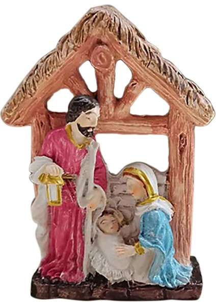 Reçine El Sanatları Yaratıcı Süsler Isa Üç Ayakta Samanlık Heykeli Dini Malzemeleri Oturma Odası Yatak Odası Süslemeleri A (Yurt Dışından)