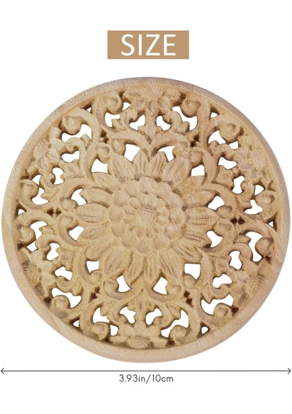 Oyma Çiçek Oyma Yuvarlak Ahşap Aplikler Mobilya Dolabı Boyasız Ahşap Pervaz Çıkartması Dekoratif Heykelcik (Yurt Dışından) fiyatları