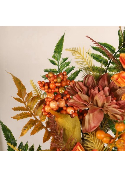 Şükran Günü Kapı Çelengi Yapay Ipek Çiçek Kabak Berry Insan Yapımı Çelenk Kumaş Rattan Malzeme Ev Dekorasyon (Yurt Dışından) modelleri