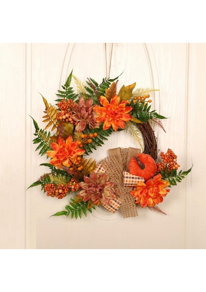 Şükran Günü Kapı Çelengi Yapay Ipek Çiçek Kabak Berry Insan Yapımı Çelenk Kumaş Rattan Malzeme Ev Dekorasyon (Yurt Dışından) indirimleri