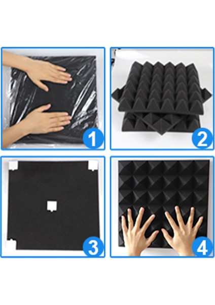 24 Adet 30X30X2.5CM Ses Yalıtımı Pamuk Ses Yalıtım Köpüğü Ses Yalıtım Köpüğü (Yurt Dışından) fiyatları