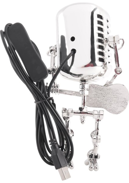 Retro Stil Vintage Mikrofon Robot Masa Lambası, Vintage Mikrofon Robot Dokunmatik Dimmer Lamba Masa Lambası Sarı (Yurt Dışından) fırsatları