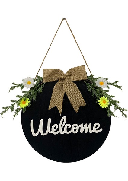 Ön Kapı Için 12 Inç Hoş Geldiniz Işareti, Çiftlik Evi Ev Dekoru Için Ahşap Hoş Geldiniz Çelengi Rustik Çuval Bezi Ahşap Asılı Işaretler (Yurt Dışından)