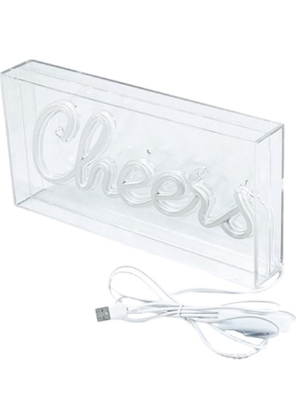 Cheers Neon Işık USB LED Işıklı Masa Işık Kutusu Cheers Neon Işık 3D Duvar Neon Sıcak Işık Işık Parti Dekoru Için Neon Işık B (Yurt Dışından)
