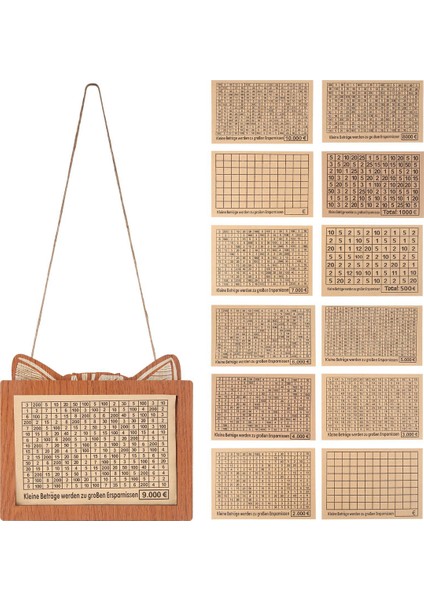 Para Biriktirme Kutusu, Para Hedefli ve Rakamlı Ahşap Para Kutusu, Sayaçlı Tasarruf Zorlukları Para Kutusu, A (Yurt Dışından)