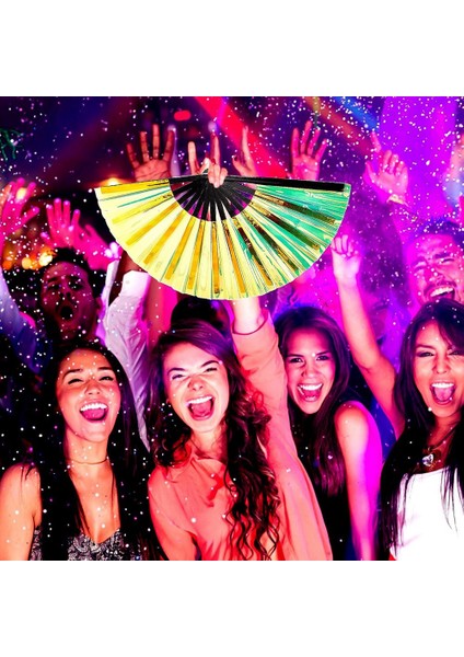 2 Adet Holografik Övgüler Fan Katlanır El Fan Dekoratif Katlanır Fanlar Katlanır Fan Kadın Erkek Cadılar Bayramı Pride Kıyafetler (Yurt Dışından) fiyatları