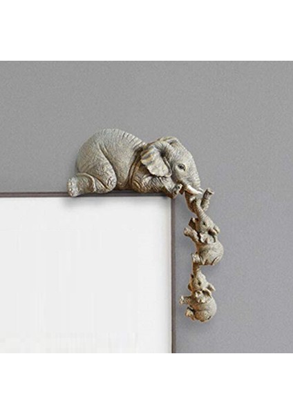 Fil Reçine Süsler 3 Parçalı Dekor, 1 Fil Anne ve El Sanatları Heykellerinin Kenarında Asılı 2 Bebek (Yurt Dışından) fiyatları
