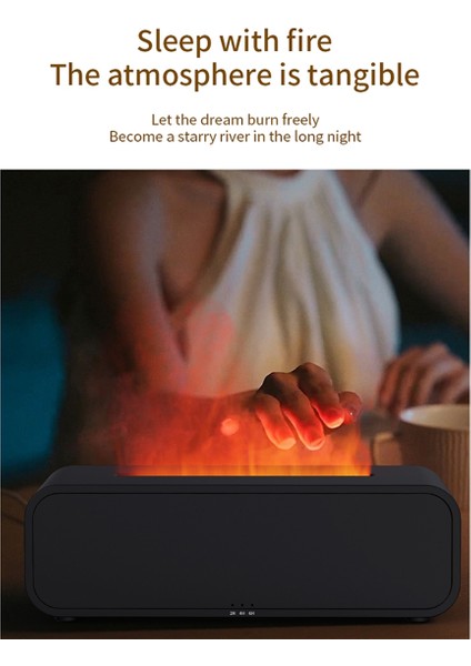 Simüle Alev Aromaterapi Makinesi Uzaktan Kumanda 7 Renkli Aydınlatma Zamanlama Sessiz Nemlendirme Parfüm Dilatör Beyaz (Yurt Dışından) modelleri