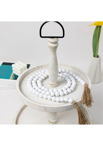 Çiftlik Evi Ahşap Boncuk Çelenk Dekoru, Püsküllü Ev Dekoru Için Ahşap Boncuklar, Masa, Duvar Vb. Için Rustik Ülke Dekoru (Yurt Dışından) fırsatları