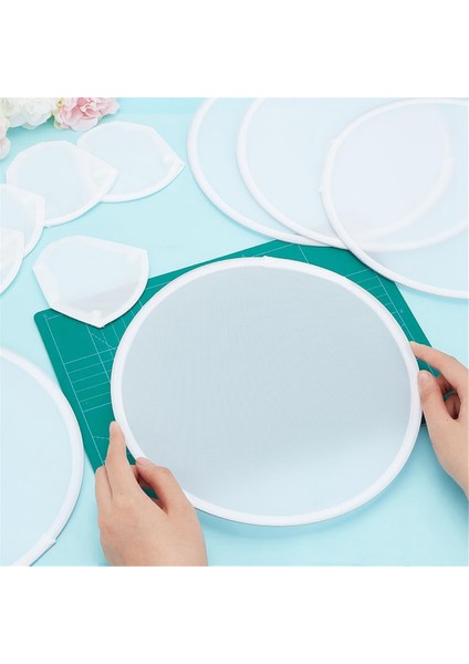 5 Adet Katlanabilir Uçan Disk Fanlar 9.8 Inç Süblimasyon Fanlar Polyester Siyah Kenar Katlanır Fan Seti Çanta ile Parti Beyaz (Yurt Dışından) modelleri