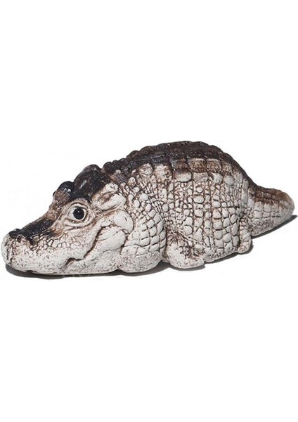 Timsah Bebek Heykelciği Çay Hayvanı Ev Bahçe Dekoru, Sevimli Timsah Heykeli, Mini Timsah Heykelciği B (Yurt Dışından)