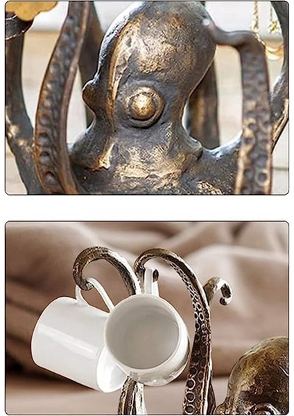 Ahtapot Kahve Kupası Tutucu, Retro Stil Reçine Ahtapot Dak Tutucu, Tezgah Için Kupa Ağacı, Mücevher Askısı (Yurt Dışından) modelleri