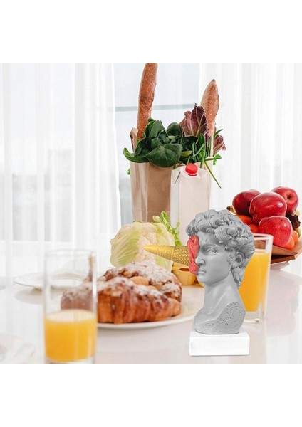 Dondurma Smashing David Heykeli Avrupa Modern Basit David Kafa Büstü Heykeli Yatak Odası Oturma Odası Sundurma Masaüstü Dekor A (Yurt Dışından) fırsatları