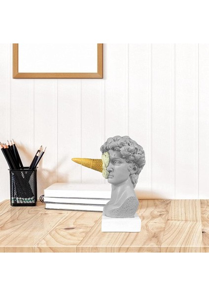 Dondurma Smashing David Heykeli Avrupa Modern Basit David Kafa Büstü Heykeli Yatak Odası Oturma Odası Sundurma Masaüstü Dekor A (Yurt Dışından) indirimleri