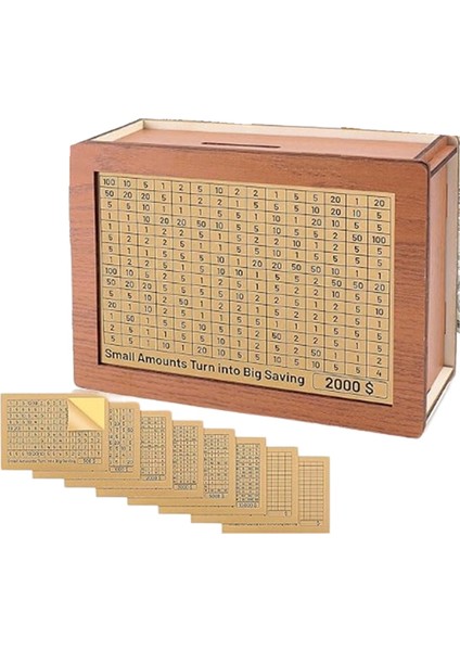 Dayanıklı Para Kutusu Tekrar Kullanılabilir Küçük Finansal Yönetim Toksik Olmayan Ahşap Ahşap Para Kutusu Kutusu Kokusuz Tasarruflu (Yurt Dışından)