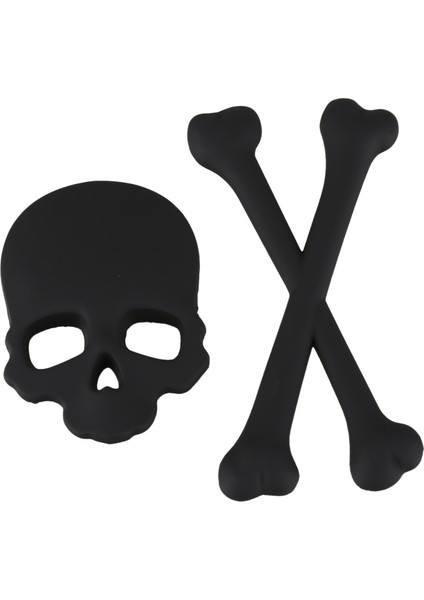 Kafatası Kemik 3D Tasarım Motosiklet Araç Amblemi Rozet Etiket Siyah (Yurt Dışından) modelleri