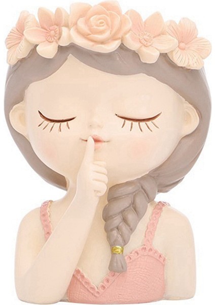 Sevimli Sukulent Saksı Drenaj Deliği Kız Yüz Saksısı Büyük Reçine Bayan Baş Saksı Uzun Çiçek Vazoları (Yurt Dışından) indirimleri