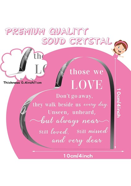 Sempati Hediyeleri Anıt Yas Hediyeleri Kristal Cam Kalp Sevilen Birinin Kaybı, Babanın Kaybı Için Taziye Hediyeleri (Yurt Dışından) indirimleri