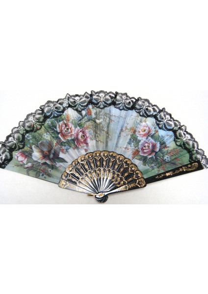 Ispanyol Tarzı El Yelpazesi Dekoratif Tasarım Şakayık Çiçeği (Yurt Dışından)