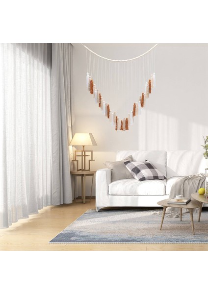 Makrome Duvar Askı-Büyük Makrome Duvar Askı Ahşap Boncuklu-Yatak Odası ve Oturma Odası Için Bohem Duvar Dekoru Kahverengi (Yurt Dışından) modelleri