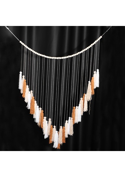 Makrome Duvar Askı-Büyük Makrome Duvar Askı Ahşap Boncuklu-Yatak Odası ve Oturma Odası Için Bohem Duvar Dekoru Kahverengi (Yurt Dışından) indirimleri